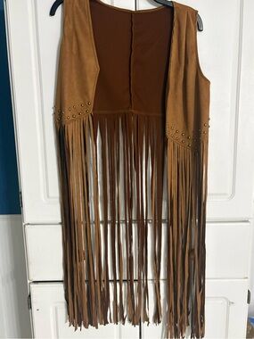 Vest Fringe Faux Suede